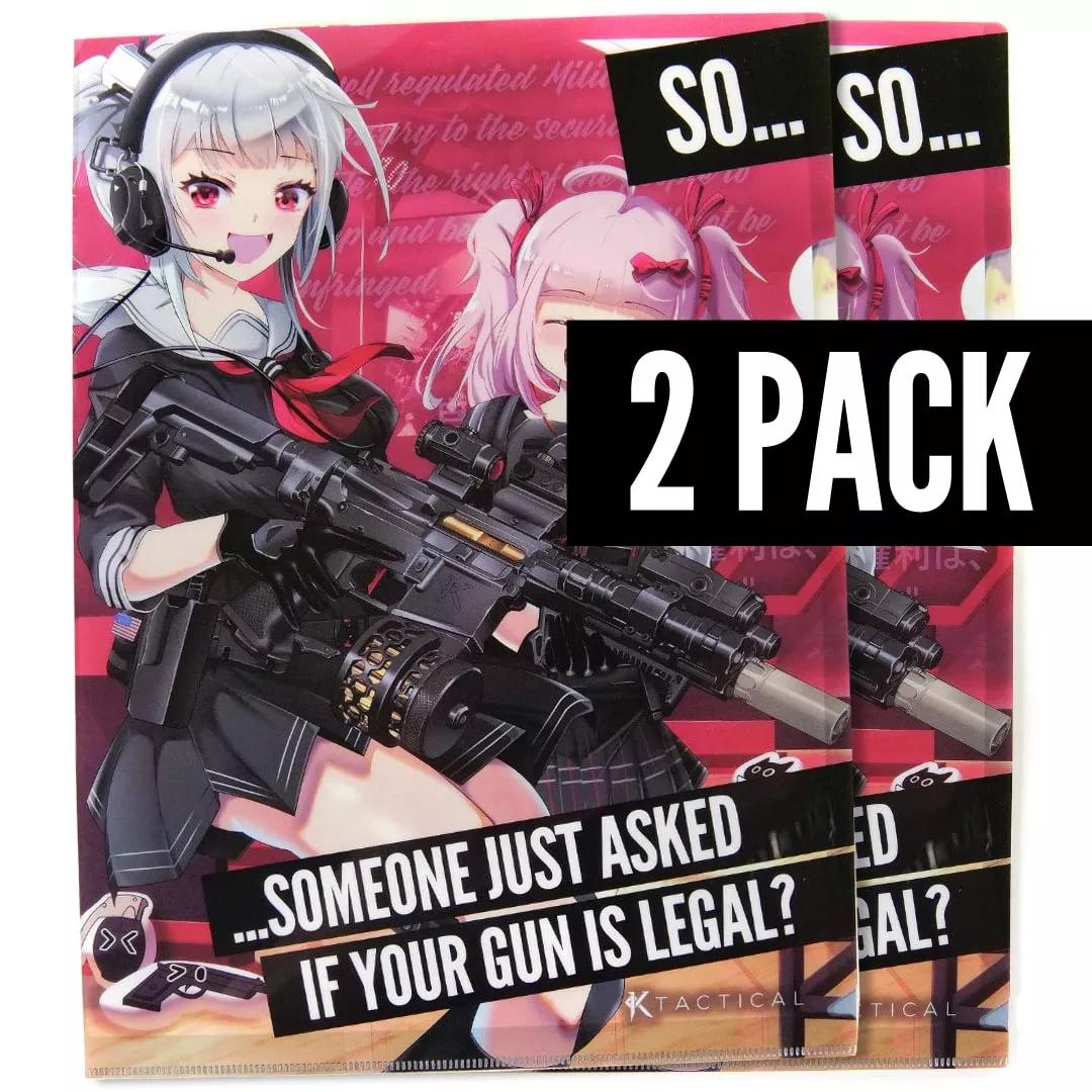 2 PACK Tactical Anime Girl Folder Gun Paperwork Registration Supporting Doc A4 Holder Range Bag Folder