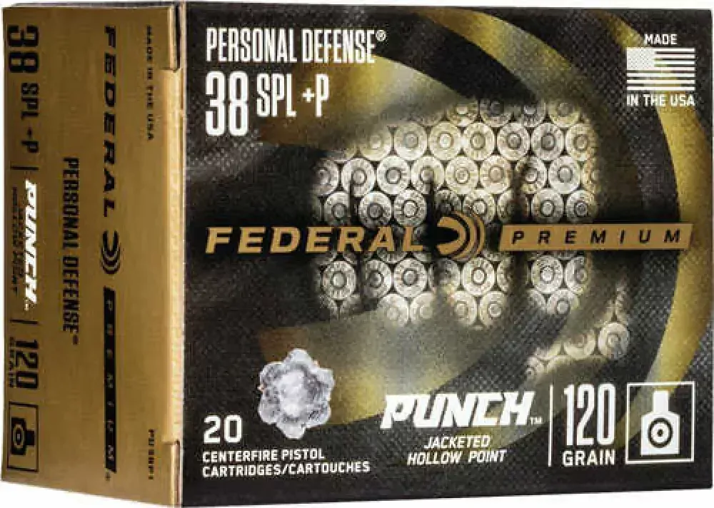 38 Special Ammo - Federal Punch 120gr JHP for Self-Defense