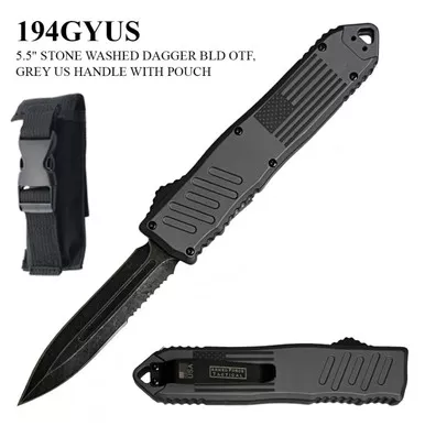 5.5″ DAGGER BLADE OTF AUTOMATIC KNIFE - USA FLAG