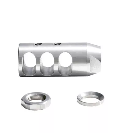 5/8x24 Short Muzzle Brake with wrench flats Stainless Steel