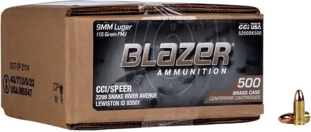 9mm Ammo - CCI Blazer Brass for Unrivaled Precision