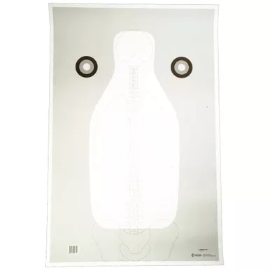 Action Target FBI Q Target w/ Vital Anatomy V2, Training Target, Black, White, and Gray, 23" x 35", 100 Per Box F-QANT-AV2-100