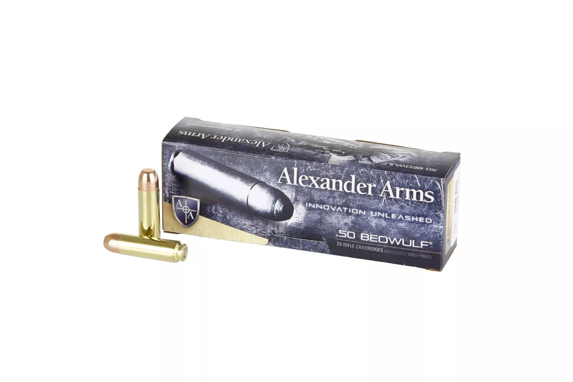 Alexander Arms AB350RSBOX Rifle Ammo 50 Beowulf 350 gr Flat Point (FP) Rifle Ammo – 20 Rounds – AB350RSBOX