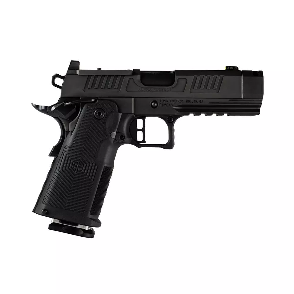 Alpha Foxtrot AF1911-Romulus Handgun 9mm Luger 20rd Magazines(5) 3.5″ Compensated Threaded Barrel Black MOS Cut