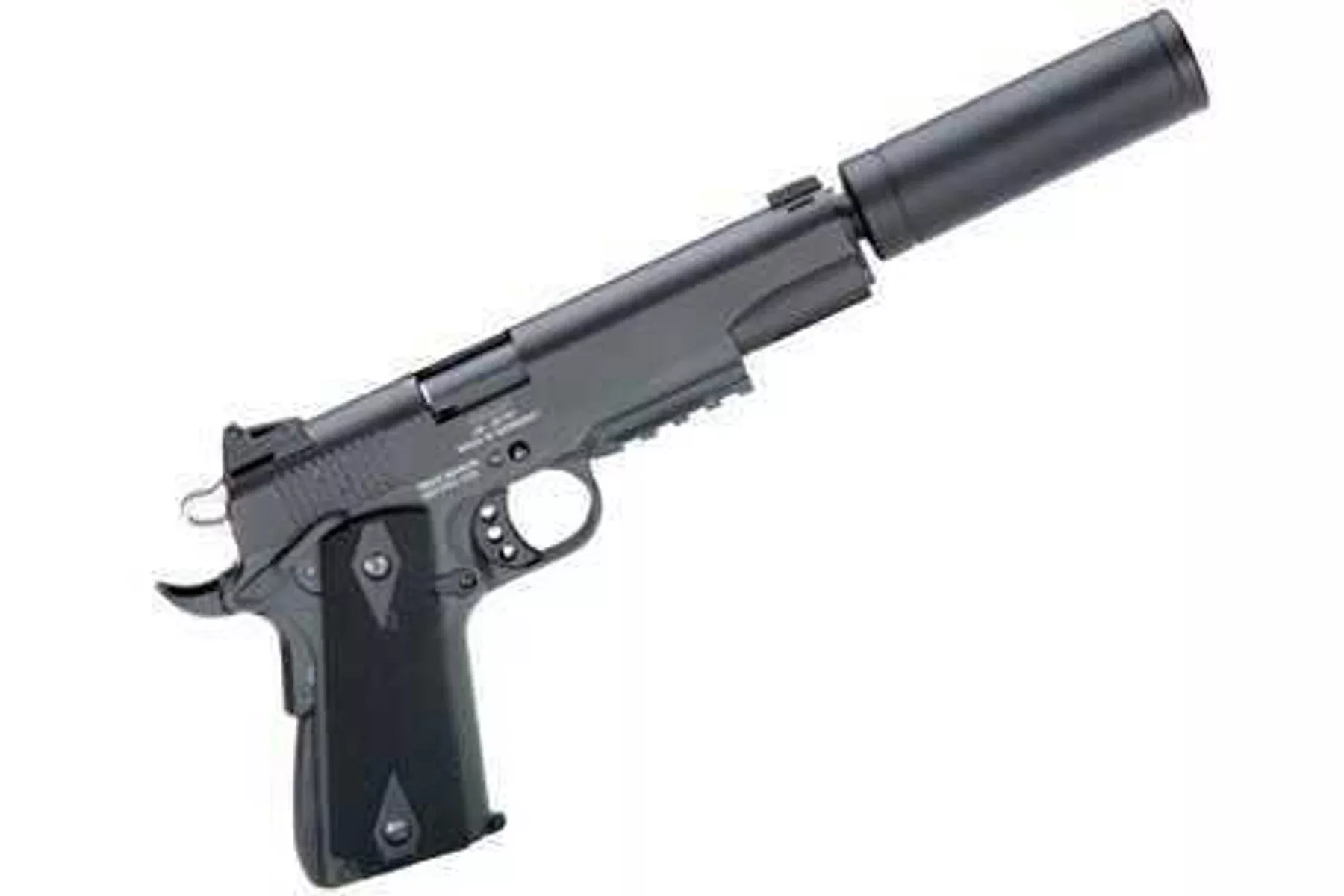 American Tactical Imports GSG 22 Long Rifle 1911 AD-OPS 5" Threaded Barrel 10 Round Faux Suppressor Blued Semi Automatic Pistol GERG1911ADOP