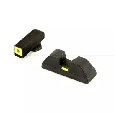 AmeriGlo CAP - Combative Application Pistol, Sight, Front/Rear, Fits Glock 42 and 43, Green Tritium Lime Green LumiLime Square OutlineFront with Lime Green LumiLime (Non-Tritium) Rear, Front/Rear GL-605