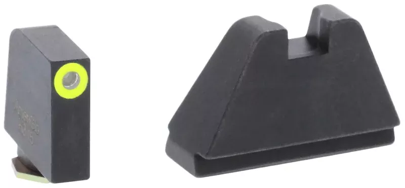 AmeriGlo GL682 Optic Compatible Sight Set for Glock 5XL Tall Green Tritium LumiGreen Outline Front Sight-Black Rear Sight