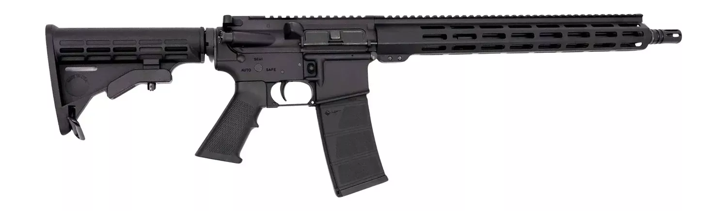 Andro Corp Industries 30016BB ACI-15 Bravo 300 Blackout 30+1 16" Black Nitride Threaded Barrel, Black Anodized Aluminum Receiver w/Picatinny Rail, M-LOK Handguard, M4 Black Polymer Stock, Black A2 Gri