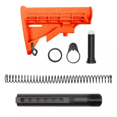 AR-15 .223/5.56 Collapsible Carbine Stock - W/ 6-Position Buffer Tube Kit - Mil-Spec - Cerakote FDE