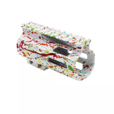 AR-15 4" Parallelogram M-Lok Handguard - BASE BRIGHT WHITE - Made in USA - CERAKOTE SPLATTER