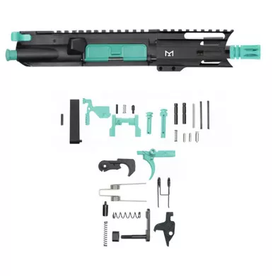 AR-15 5.56 NATO 5'' PISTOL - FORGED UPPER - 4'' HANDGUARD - LOWER PARTS KIT - CEARKOTE ROBINS EGG