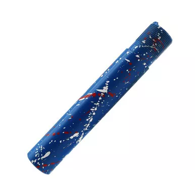AR-15 Pistol Buffer Tube - Base Blue Flame - Pattern - Bright White - Red - Cerakote Splatter