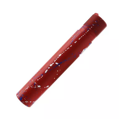 AR-15 Pistol Buffer Tube - Base Red - Pattern - Blue Flame - Bright White - Cerakote Splatter
