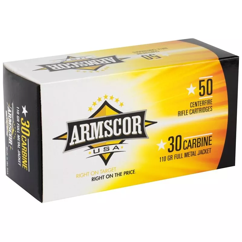 Armscor 30 Carbine 110 grain Full Metal Jacket Rifle Ammo – 50 Rounds – 35296