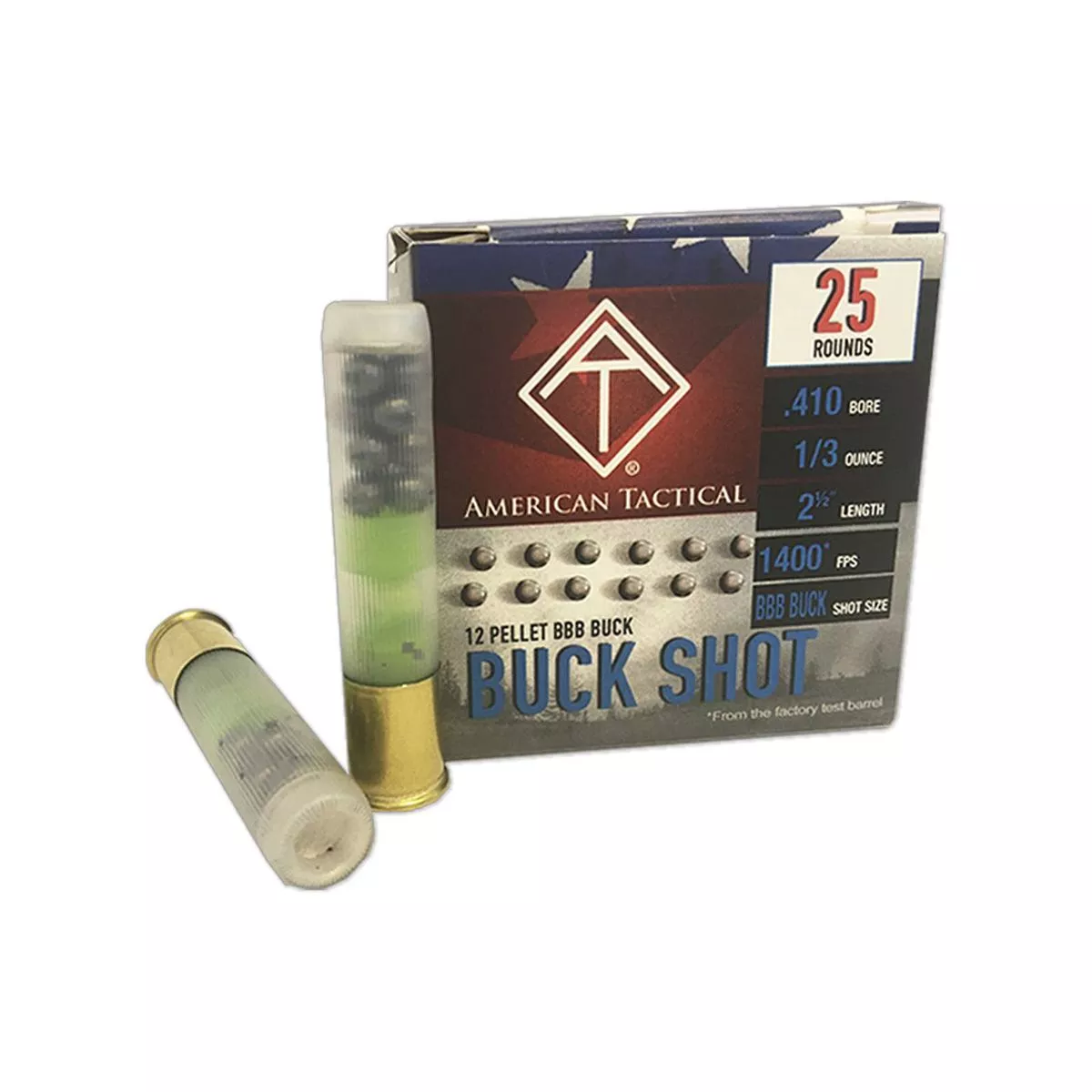 ATI ATIAC410BBB Shotshell 410 Gauge 12 Pellets BBB Shot 1400 FPS Shotgun Ammo – 25 Rounds – ATIAC410BBB