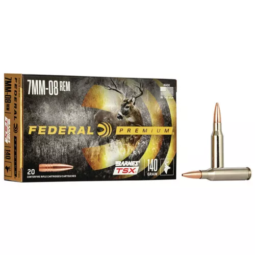 BARNES TSXAMMUNITION – 7MM-08 REM, TSX, 140 GR, 20/BX