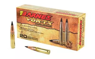 Barnes, VOR-TX, 300AAC Blackout, 110 Grain, Tipped Triple Shock X, Flat Base, Lead Free, 20 Round Box, California Certified Nonlead Ammunition