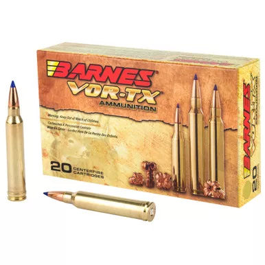 Barnes, VOR-TX, 300WIN, 180 Grain, Tipped Triple Shock X, Boat Tail, Lead Free, 20 Round Box, California Certified Nonlead Ammunition