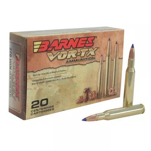 Barnes Vor-TX Hyper Velocity Centerfire Ammunition, 270 Winchester, Tipped TSX Boat Tail, 130 Grain – 20 Cartridge Box ( 20 / 1 )