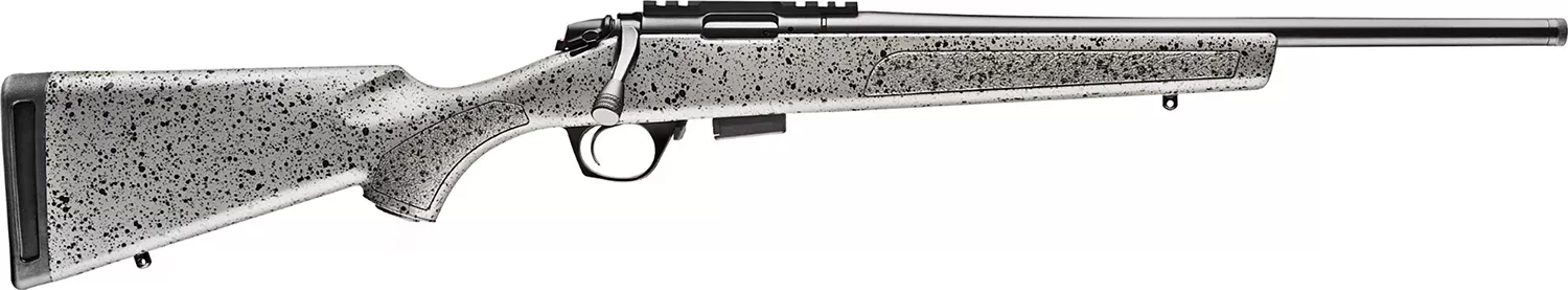 Bergara Rifles BMR003 BMRFull Size 22 WMR 5+1/10+1 18″ Matte Blued Steel Threaded Barrel & Drilled & Tapped Steel Receiver, Fixed Gray/Black Speckled Synthetic Stock