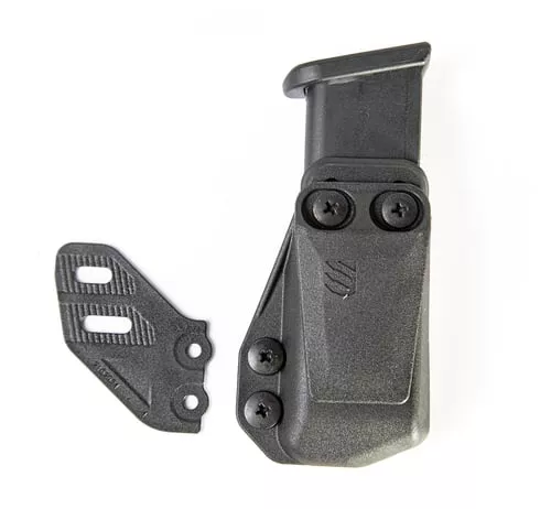 Blackhawk 416A05BK Stache Mag Carrier IWB Black Micro Compact Polymer Belt Clip Belts 1.50" Wide Ambidextrous Hand