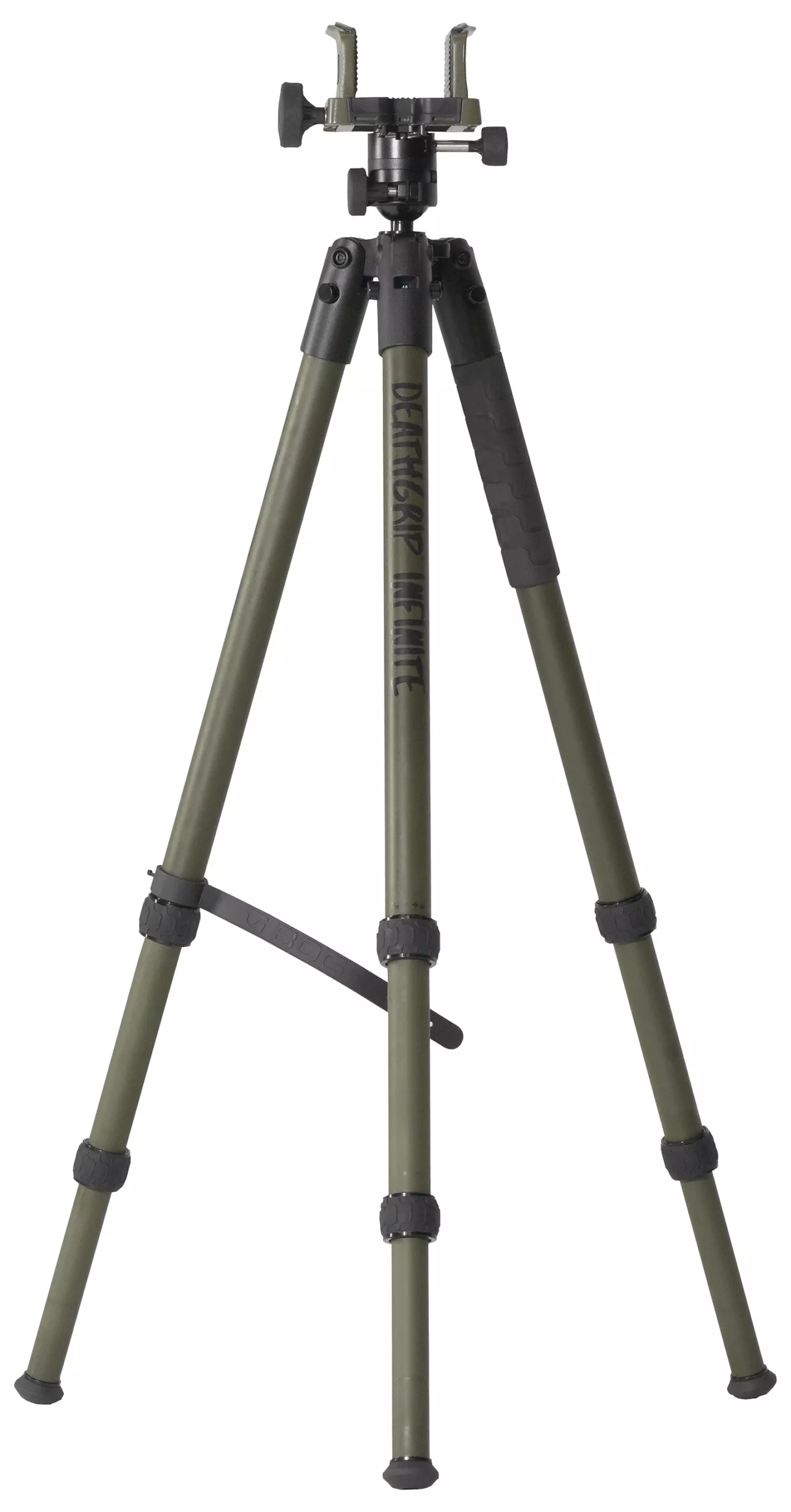 Bog-Pod 1159188 DeathGrip Infinite Tripod, Aluminum with Black/OD Green Finish, Ball Head Mount, Hybrid Foot & DeathGrip Clamping System 6.5"-59"