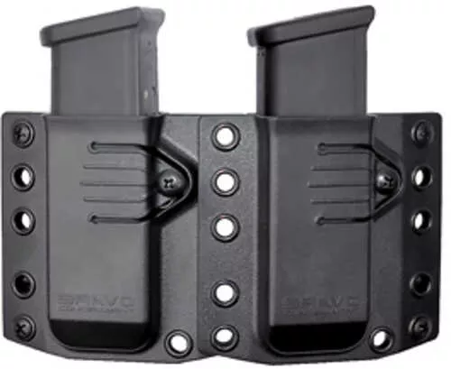 Bravo Concealment Magazine Pouch, Double, 1.5" Belt Loops, Size Medium, Fits Glock 43X, Sig P365, and Springfield Hellcat Magazines, Ambidextrous, Polymer, Black BC60-2002
