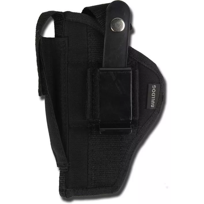 Bulldog Extreme Handgun Holster with Belt Loop and Clip for Large Frames with 6.5-8.375″ Barrels Black Ambi