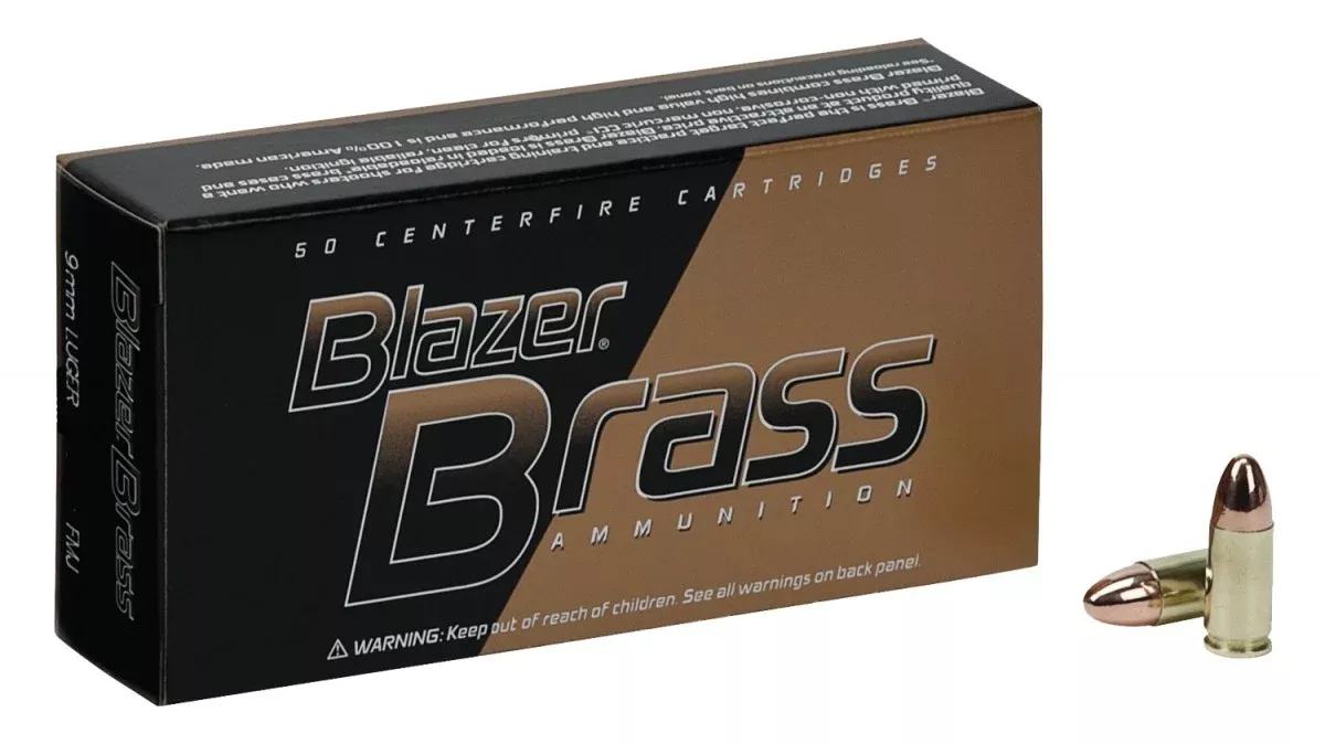 CCI Blazer Brass Handgun Ammunition 9mm Luger 147 gr. FMJ 950 fps 50/ct
