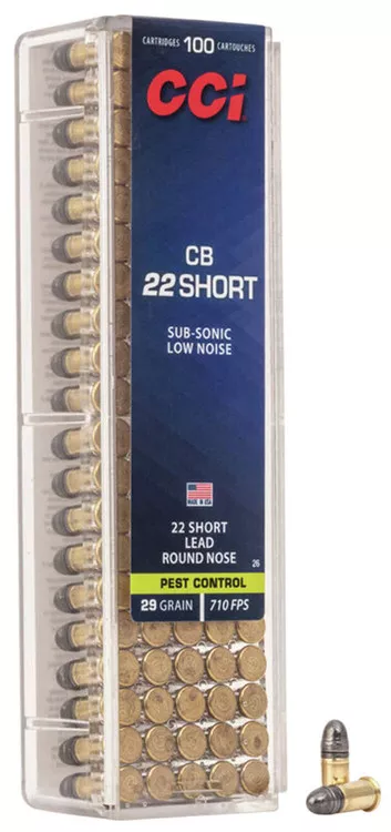 CCI Pest Control Subsonic Rimfire Ammunition, 22 Short, Lead Round Nose, 29 Grain – 100 Cartridge Box ( 100 / 1 )