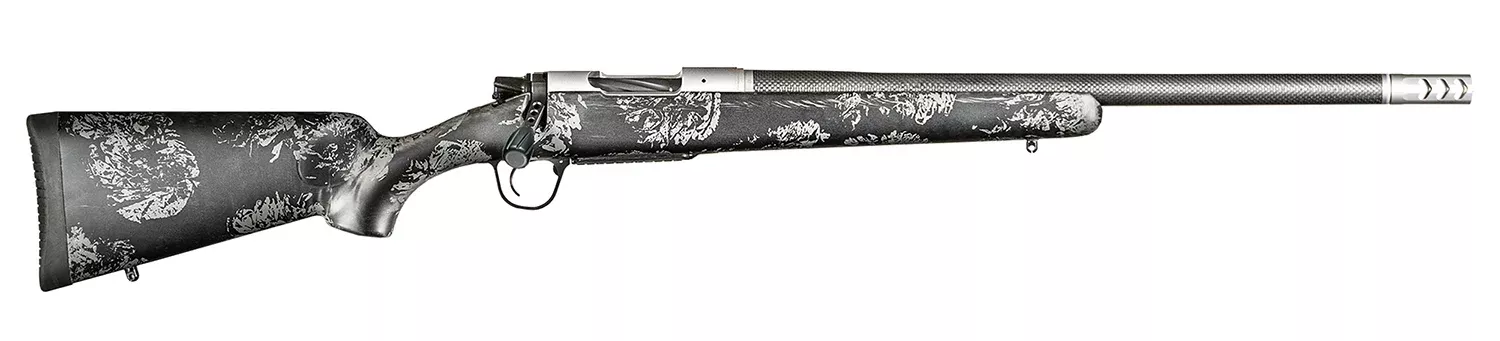 Christensen Arms 8010660000 Ridgeline FFT 375 H&H 3+1 24″ Carbon Fiber Threaded Barrel, Stainless Steel Drilled & Tapped Receiver, Carbon w/Gray Accents Sporter FFT Carbon Fiber Stock