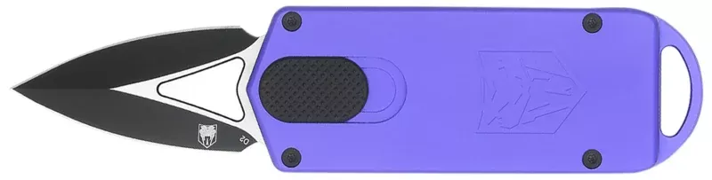 CobraTec Knives CTASPPUR ASP 1.94" OTF Dagger Plain D2 Steel Blade, 3.31" Purple Aluminum Handle