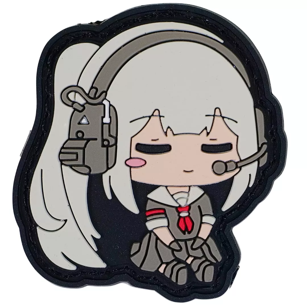 Coms Headphones Ear Protection Utility Patch Tactical Anime Waifu Mini PVC