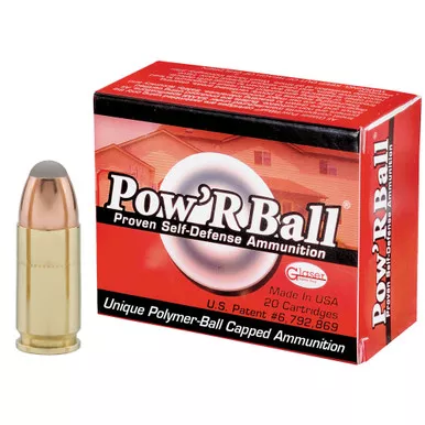 Corbon Ammo Pow'rBall, 9MM, Luger +P, 100 Grain, Polymer-Tipped, 20 Round Box PB9100