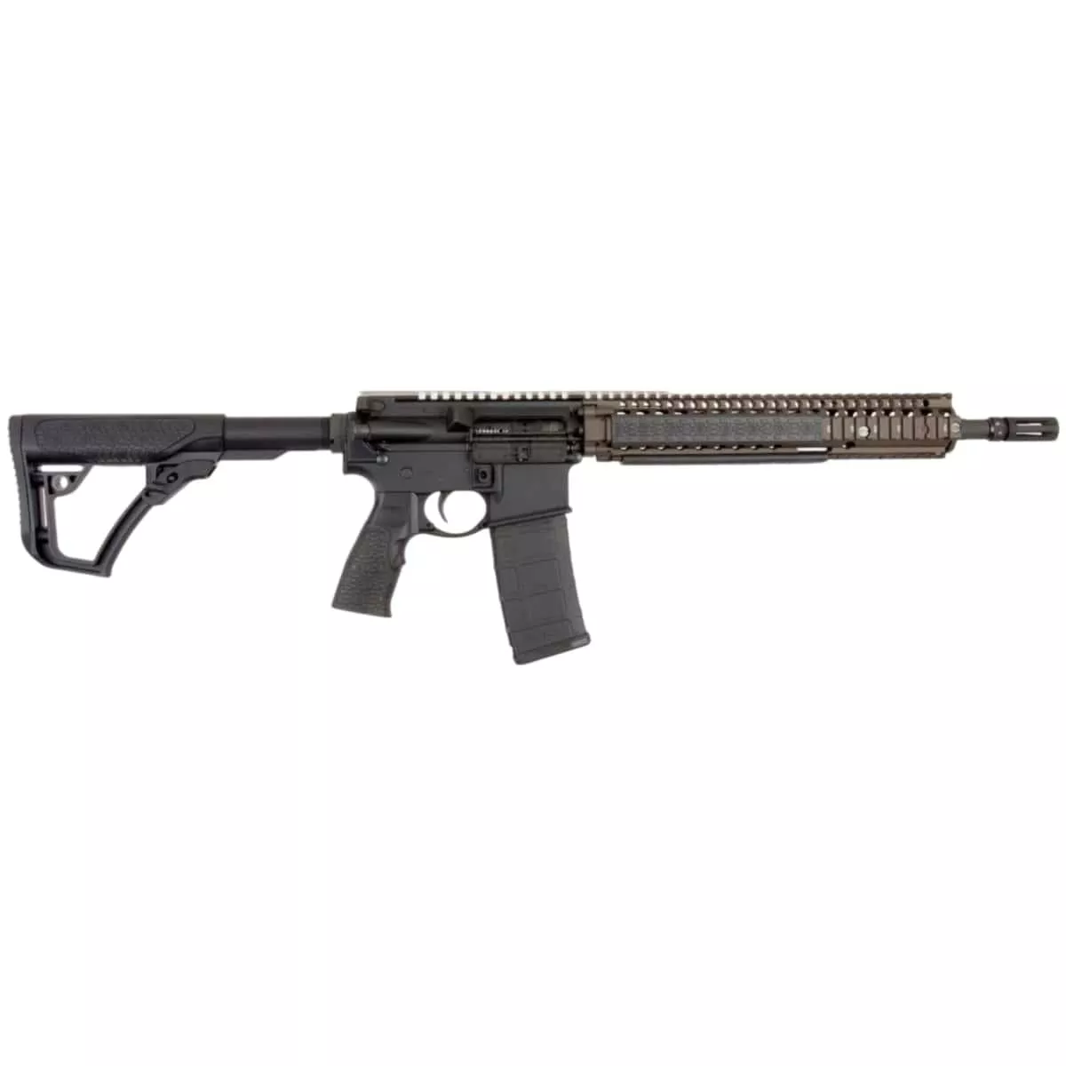 Daniel Defense M4A1 RISII Rifle 5.56mm NATO 32rd Magazine 14.5″ Pinned and Welded Barrel FDE
