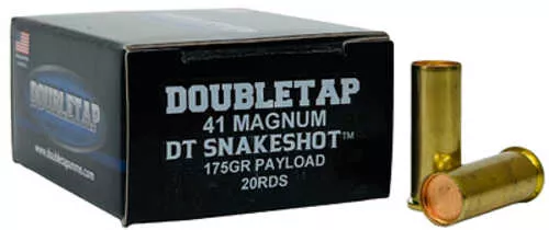 DoubleTap Ammunition SnakeShot, 41 Magnum, 175 Grain, #9 Shot with Hardcast Full Wadcutter, 20 Round Box 41MSS2