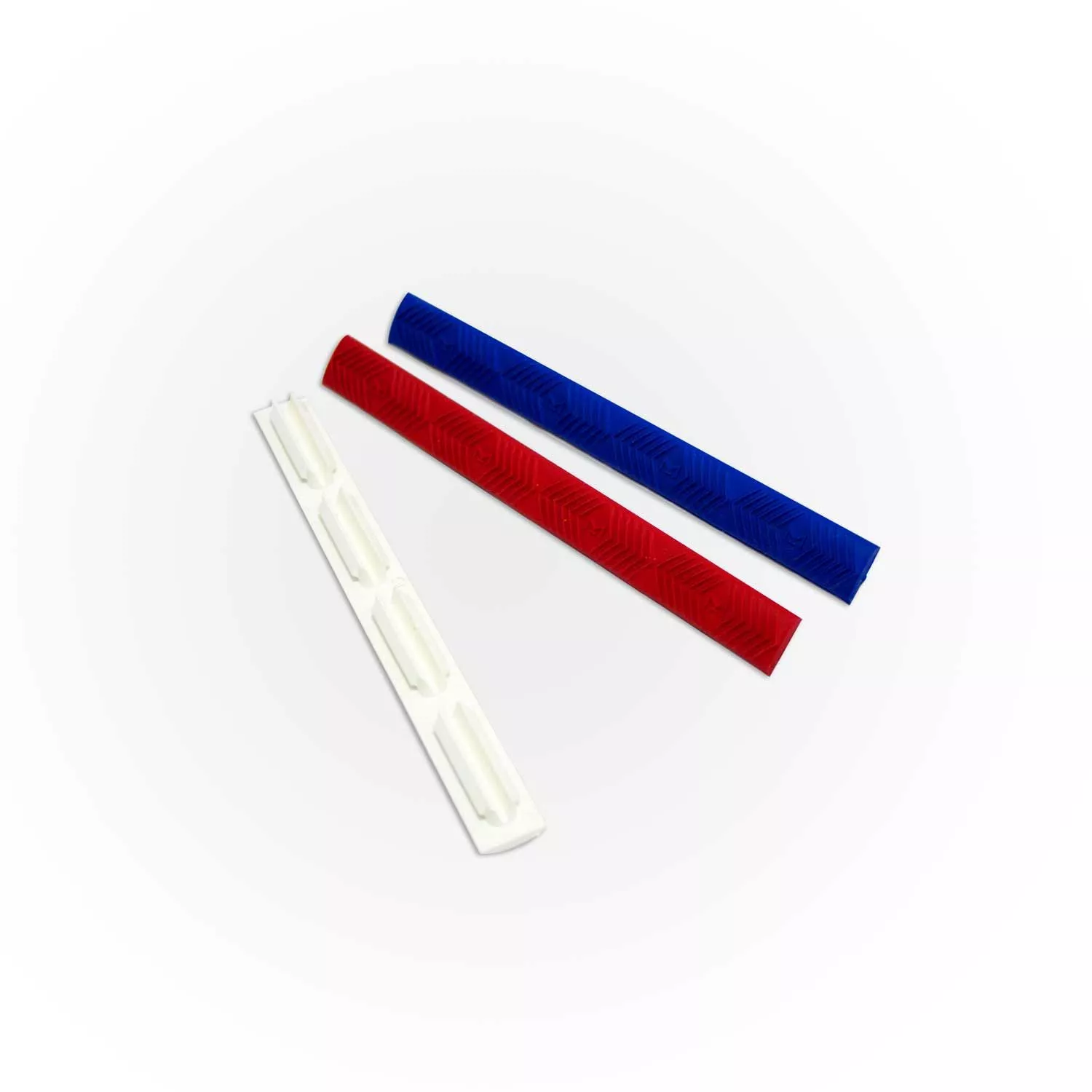 Ergo 4-Slot M-LOK WedgeLok Rail Covers 3PK 1 each Red, White, and Blue 4332-3PK-RWB – 4332-3PK-RWB