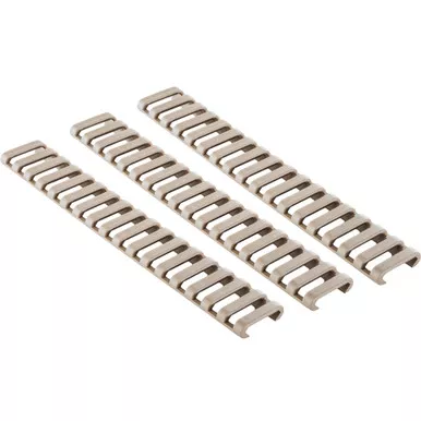 Ergo Grip Rail Protector, Rail Covers, Fits Picatinny Rail, 18 Slot, Matte Finish, Coyote Brown 4373-3PK-CB