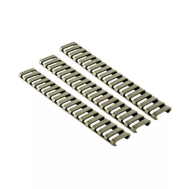 Ergo Grip Rail Protector, Rail Covers, Fits Picatinny Rail, 18 Slot, Matte Finish, Flat Dark Earth 4373-3PK-DE