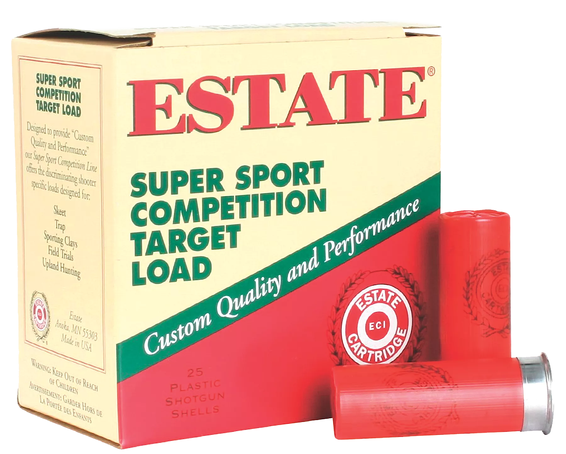 Estate SS12H175 Super Sport 12 Gauge 2.75 1 oz 7.5 Shot Shotgun Ammo – 25 Rounds – SS12H1-116757