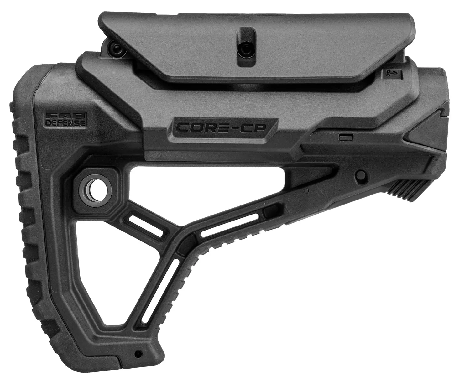 FAB Defense FXGLCORECPB GL-CoreButtstock for AR-15/ M4 w/Adjustable Cheek-Rest Black Fiberglass Reinforced Polymer