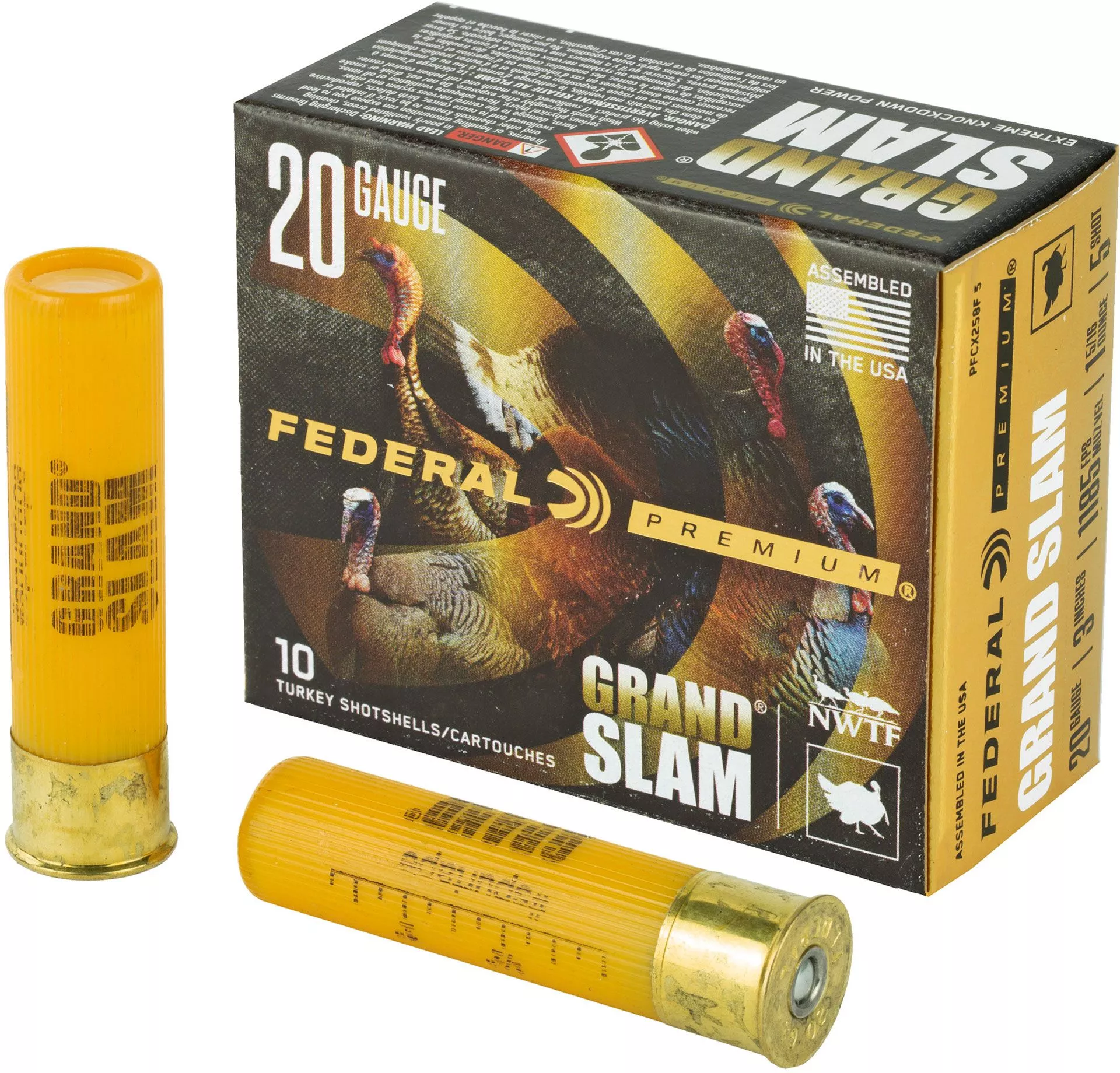 Federal Grand Slam 20 Gauge 3 #5 1-5/16oz Flight Control Shotgun Ammo – 10 Rounds – FEPFCX258F5