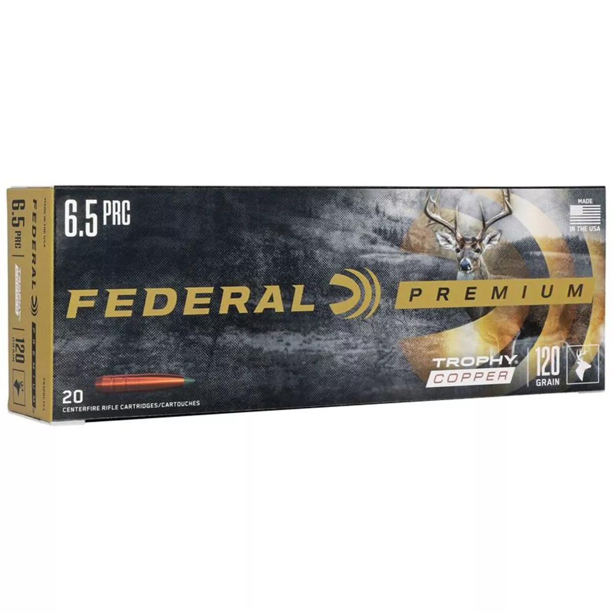 Federal P65PRCTC1 Premium 6.5 PRC 120 gr Trophy Copper Rifle Ammo – 20 Rounds – P65PRCTC1