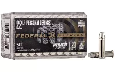 Federal, Premium, Punch, 22 LR, 29 Grain, Flat Nose, 50 Round Box