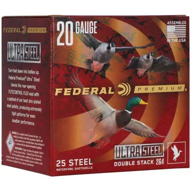 Federal Premium Ultra Steel 20ga 3" 1oz #2 & #4 Stacked PWUX209 24