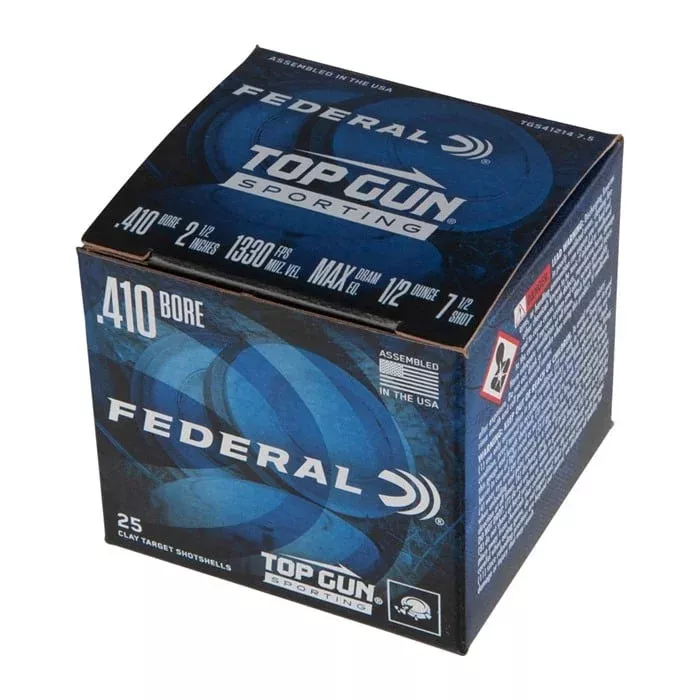 FEDERAL – Top Gun 410 Bore 2-1/2″ 1/2oz #7.5 Shot 25/Box Quantity Discount PriceAdd To Favorite