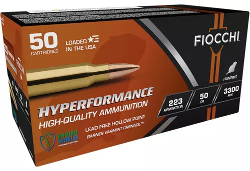 Fiocchi Hyperformance Hunt Hyper Velocity Centerfire Ammunition, 223 Remington, Barnes Varmint Grenade, 50 Grain – 50 Cartridge Box ( 50 / 1 )