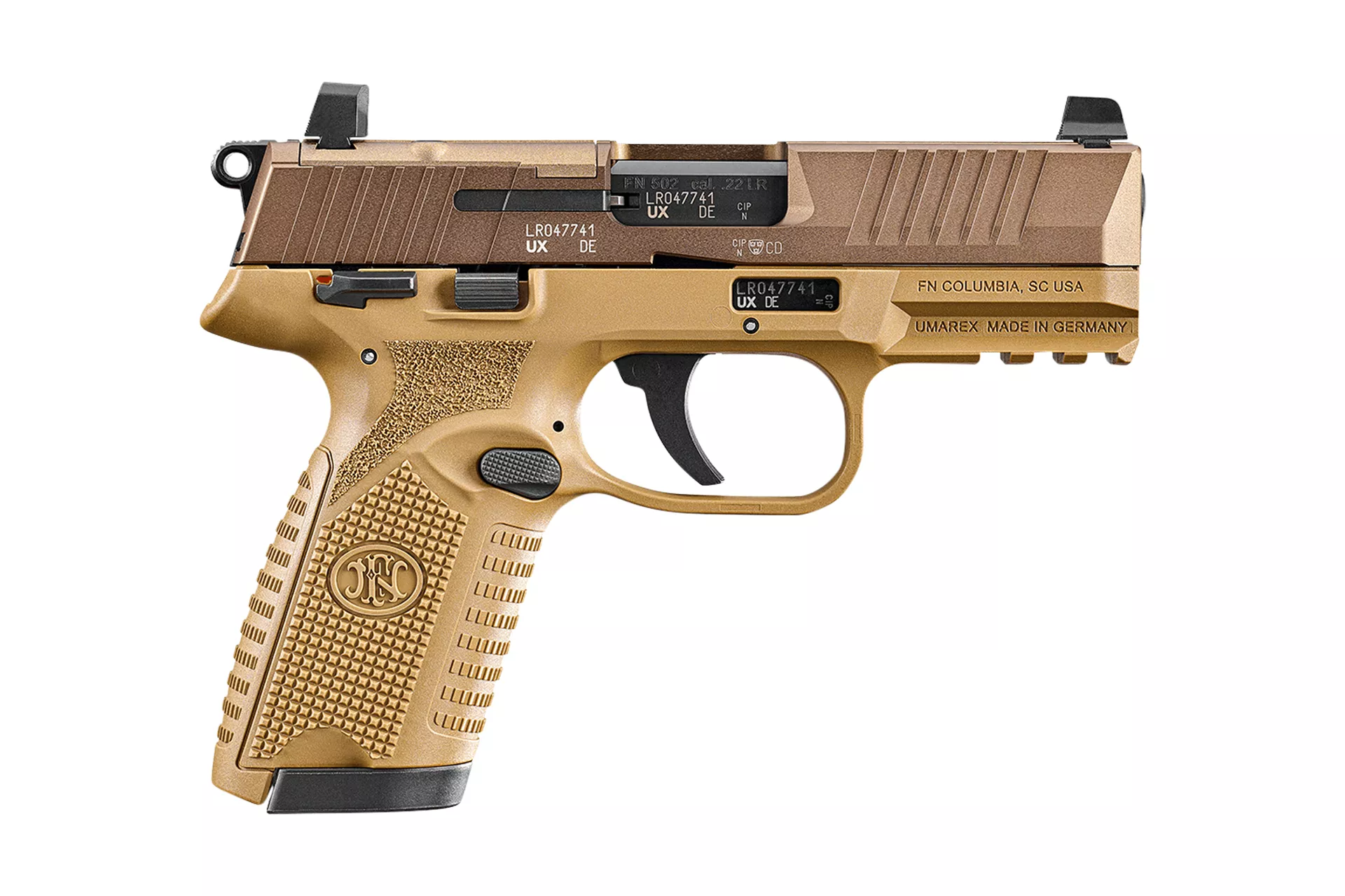 FN 502 MRD .22 LR 4″ Optic Ready 10+1 Semi-Auto Pistol – FDE – 66-101012