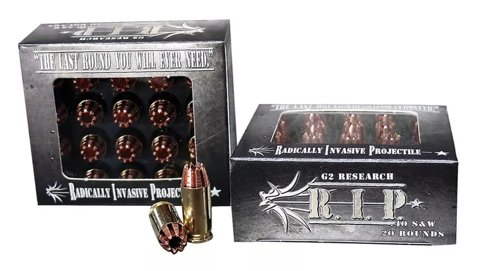 G2 Research RIP 40 S&W R.I.P 40 S&W 115 gr Hollow Point (HP) Handgun Ammo – 20 Rounds – G2RORIP