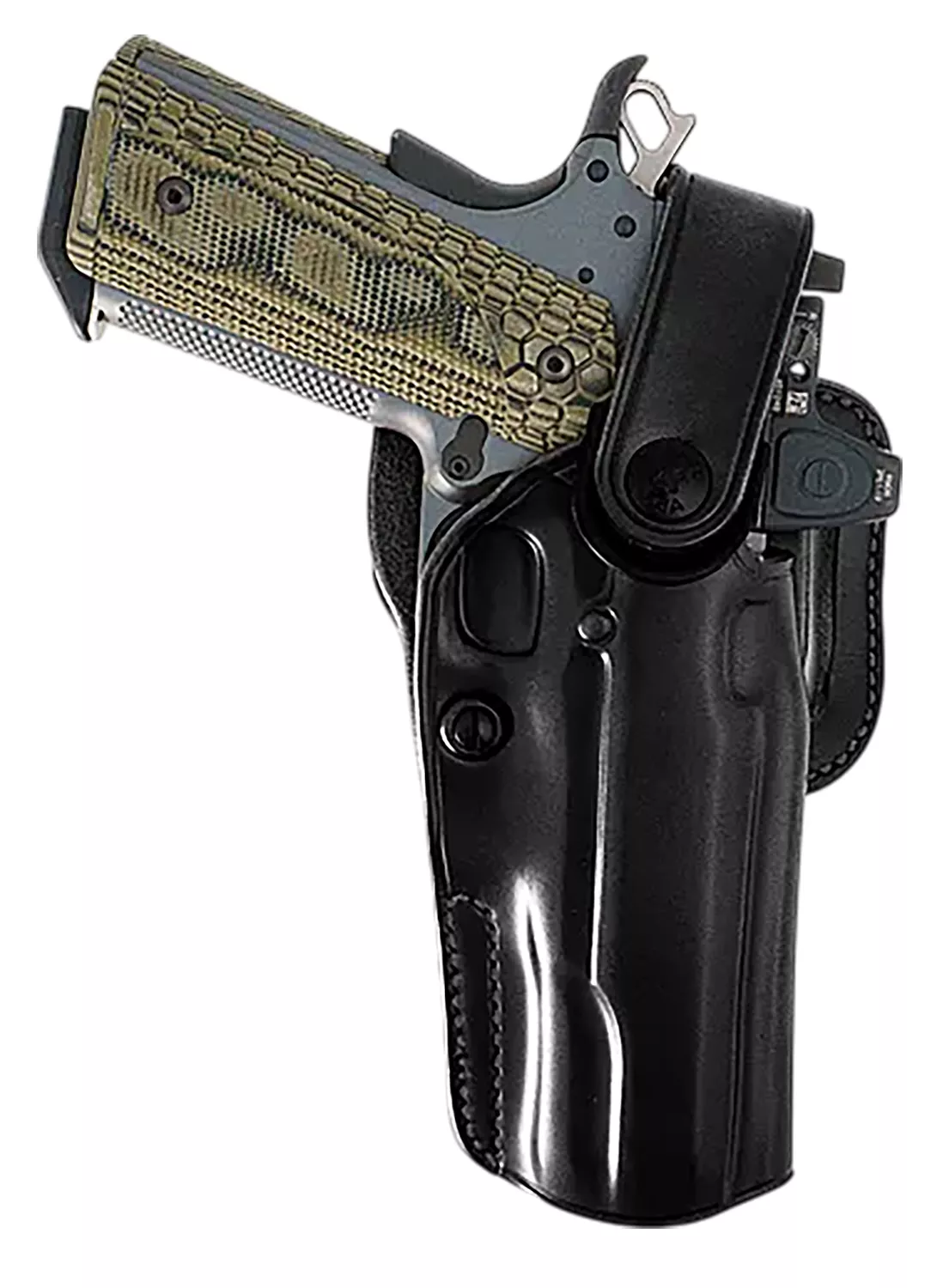 Galco APO224RB APO Strongside/Crossdraw OWB Black Steerhide Fits Glock 17 Gen1-5 Belt Holster Right Hand